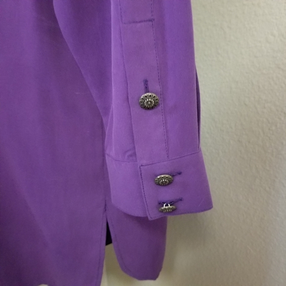 New Soft Surroundings 100% Silk Blouse Large - Picture 4 of 6